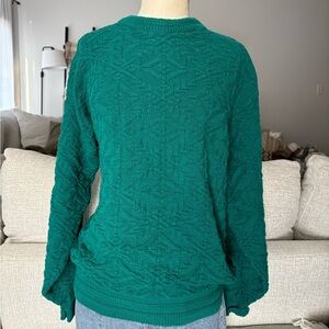 Vintage Green teal chunky knit Sweater